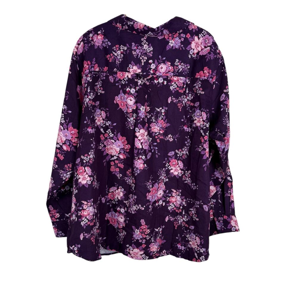 Woman Within Floral Button Down Shirt 2X Office Business Work Clothes Feminine - Picture 4 of 6